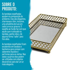 BANDEJA RETANGULAR DOURADA - Image 4