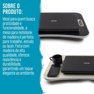 MESA SUPORTE PARA NOTBOOK BEGE COM GAVETA - Image 4
