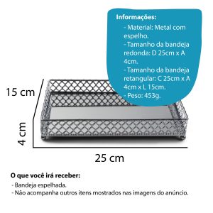 BANDEJA RETANGULAR PRATA - Image 6