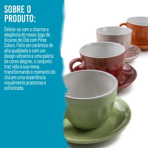 JOGO DE XÍCARAS COM PIRES - 210 ML - 6 PEÇAS - Image 6