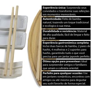 KIT JANTAR SUSHI BAMBU 8 PEÇAS - Image 4